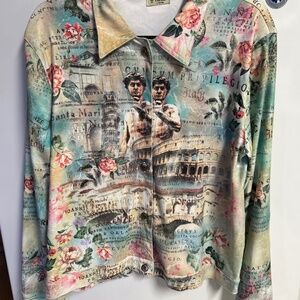 Cactus button up top lightweight jacket